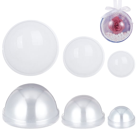40Pcs 3 Styles Transparent PVC Display Dome Plant Terrarium Decor Half Round for DIY Display Case Wish Bottle Clear 89~163x38~83mm