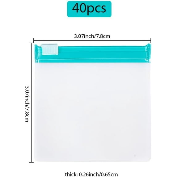 40Pcs 3 x 3 Inch EVA Jewelry Bags Slide Lock Pouch Anti Tarnish Jewelry Pouch with Slide Lock Small Transparent Travel Pills Organizer for Packing Earring Ring Necklace Pearl Gems Orange