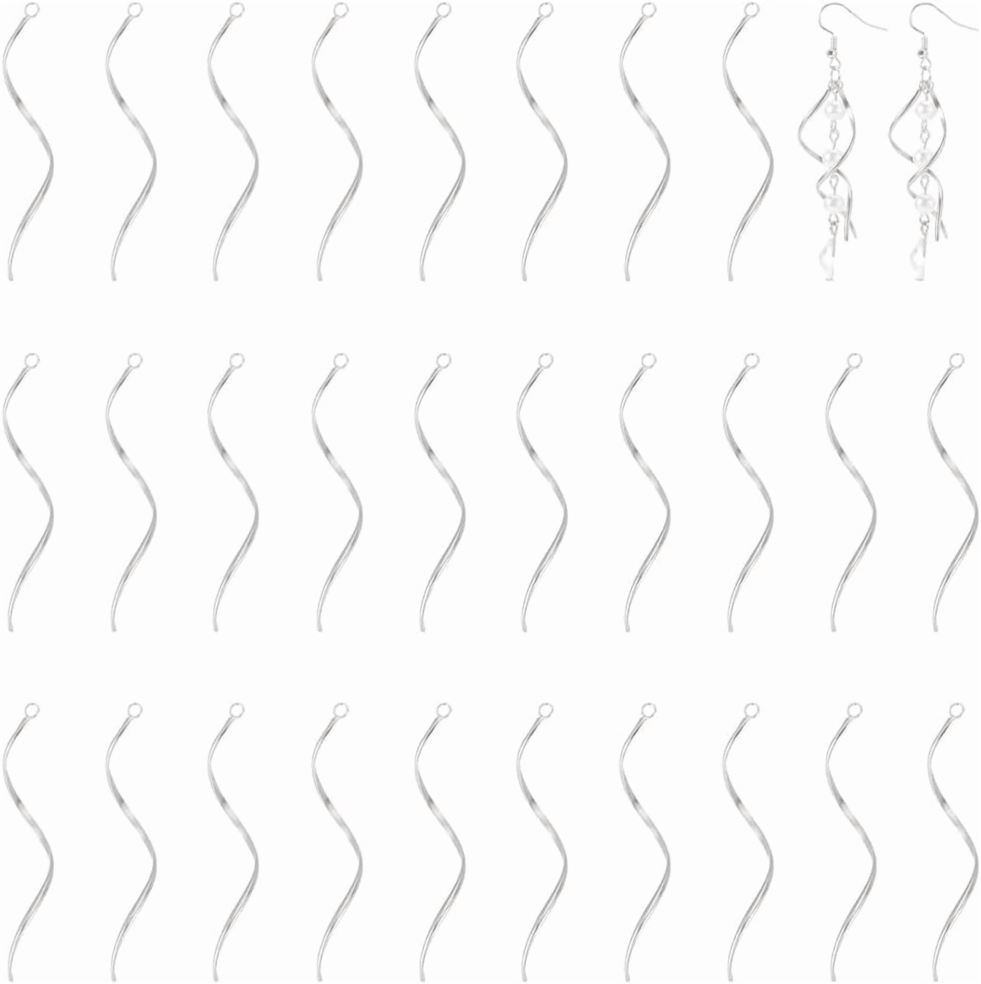 40Pcs 304 Stainless Steel Pendants Twist Bar Charm Stainless Steel ...