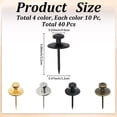 thumbnail image 1 of 40Pcs 4 Colors Double Headed Picture Hangers Hooks Metal Thumb Tacks Decorative Photo Hanging Nails Heavy Duty Push Pins Thumbtacks for Wall Tacks Cork Board Home Office Gold Silver, 1 of 4