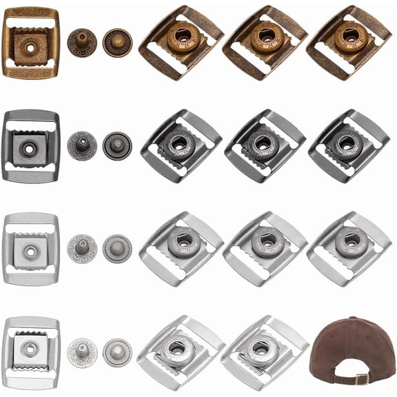 40Pcs 4 Colors Stainless Steel Snap Buttons for Hat Making Accessories Rectangle Mixed Color 27x21x5mm 10pcs/color diy