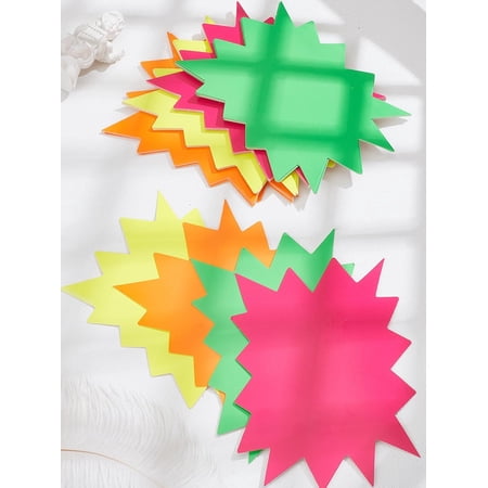 40Pcs 4 Colors Star Shape Retail Sale Tags Star Burst Shape Paper Blank Price Label for Fluorescent Bulletin Board Decorations Retail Yard Garage Sale Signs 105x145x0.2mm
