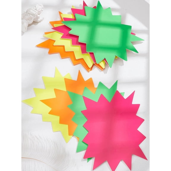 40Pcs 4 Colors Star Shape Retail Sale Tags Star Burst Shape Paper Blank Price Label for Fluorescent Bulletin Board Decorations Retail Yard Garage Sale Signs 105x145x0.2mm