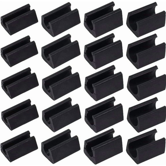 40Pcs 4 Sizes Chair Legs Protectors Rectangle Shape Chair Legs Clips Cover Plastic Furniture Foot Floor Glides Tubing Caps Protector Black Non-Slip U Shaped Floor Glides Tubing Caps Covers