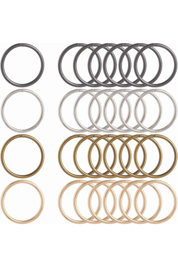 40Pcs 4 Styles Non Welded Metal O Ring Macrame Metal Rings Heavy Duty Round Hanging Iron Quick Link Buckle Connectors for Macrame Handbag Dog Leashes Camping Belts Luggage Craft Accessories
