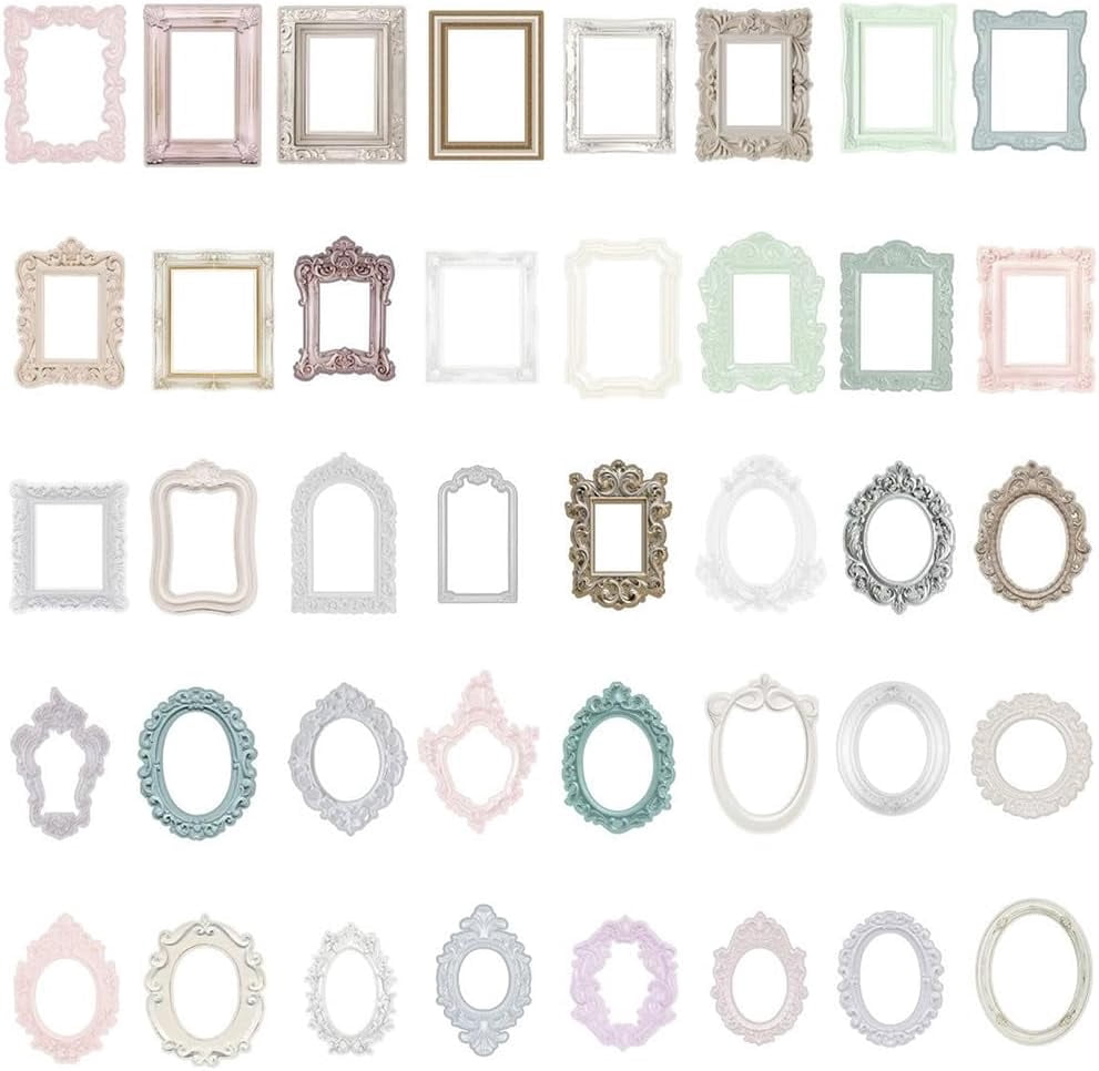 40Pcs 4 Styles Scrapbook Frame Cutouts Scrapbook Border Paper Hollow ...