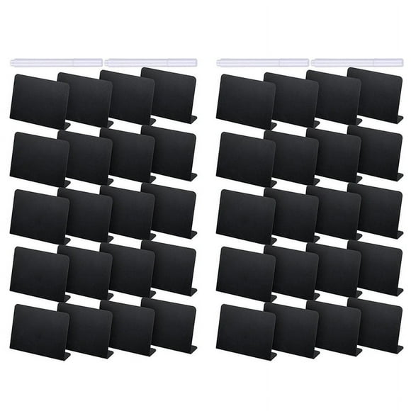 40Pcs 4 x 3 Inches Mini Chalkboard Table Tent Sign Buffet Tags Food Label for Party Tabletop Signs