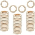 thumbnail image 1 of 40Pcs 40mm/1.57 inch Unfinished Solid Wooden Rings Round Natural Wood Rings Macrame Wooden Rings for DIY Craft Pendant Connectors Rings Jewelry Making Christmas Ornaments, 1 of 7