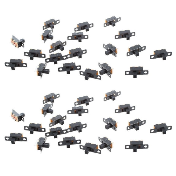 40Pcs 5V 0.3 A Mini Size Black SPDT Slide Switch for Small DIY Power Electronic Projects,40 x SPDT slide switch,black