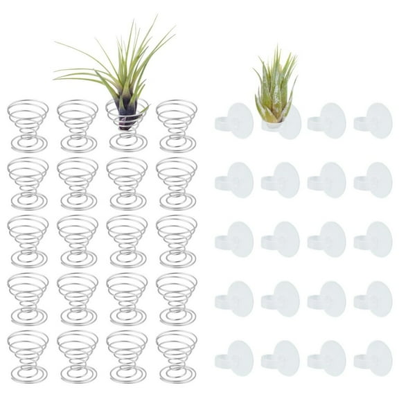 40Pcs Air Plant Stand Holders, Stainless Steel Plant Display Racks, Tillandsia Airplant Containers with Suction Cups