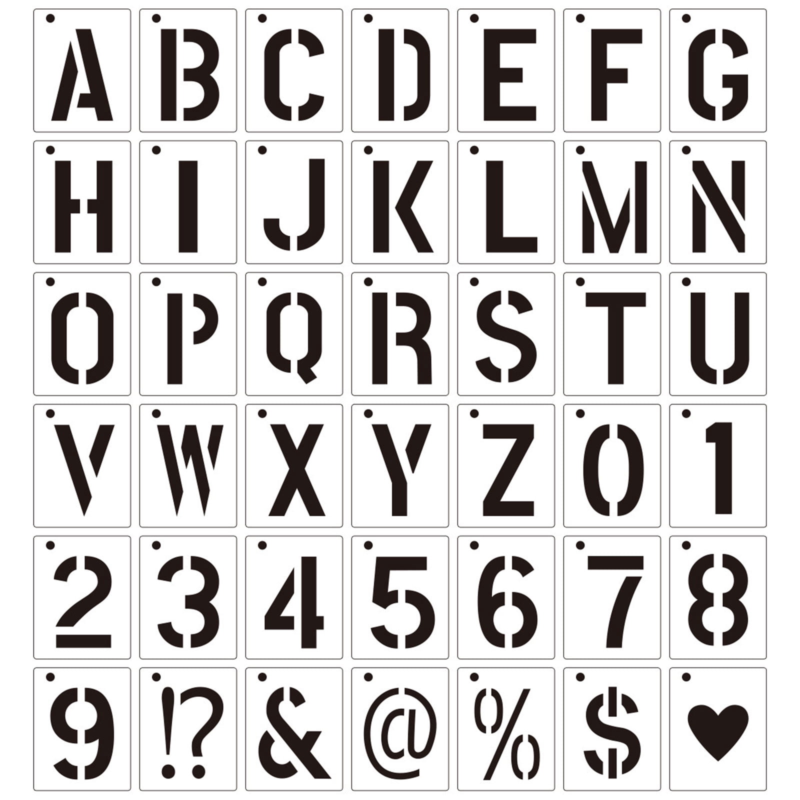 40Pcs Alphanumeric Drawing Templates PET Stencils for Artists Sketching ...
