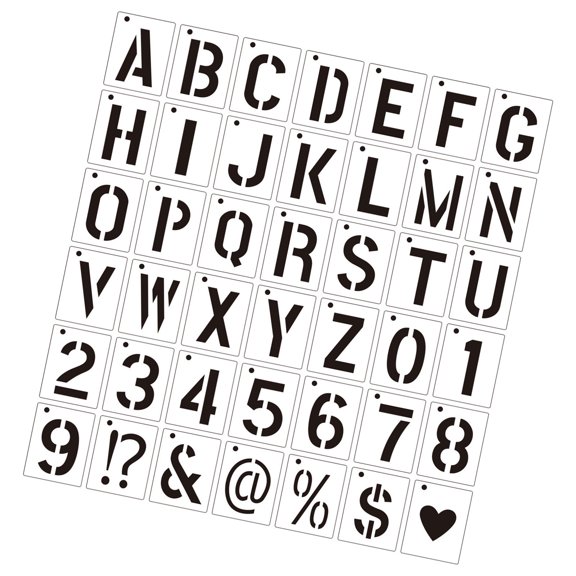 40Pcs Alphanumeric Drawing Templates PET Stencils for Artists Sketching