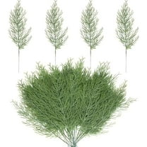 40Pcs Artificial Pine Branches Assorted Faux Pine Stems Cedar Leaves Needle Sprigs Plastic Fake Christmas Greenery Pine Picks for Xmas Tree Wreaths Garlands Winter DIY Accessories Home Decor