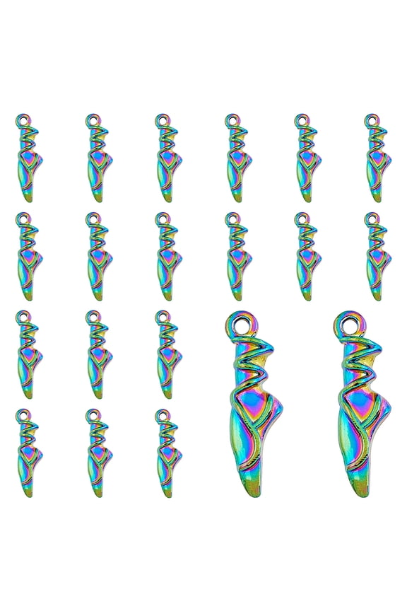 40Pcs Ballet Shoes Charms Ballerina Dancer Charms Rainbow Color Shoes Charms Dance Slippers Charms Alloy Shoes Charms