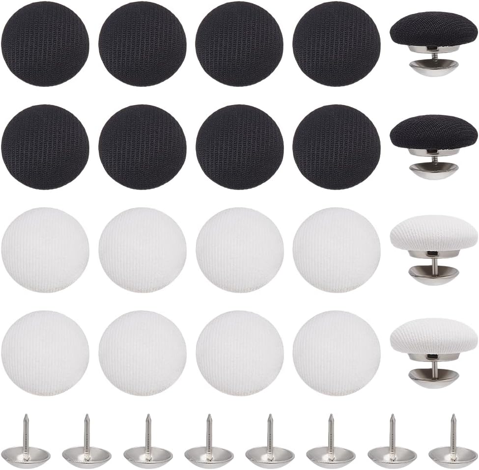 40Pcs Baseball Cap Top Button Replacement 2 Colors Cloth Covered with ...