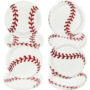 40Pcs Baseball Party Plates Decorations - Including 9” Baseball Ball Plates Disposable Dinner Plates for Kids Baseball Fan Sports Event Baseball Theme Party Supplies