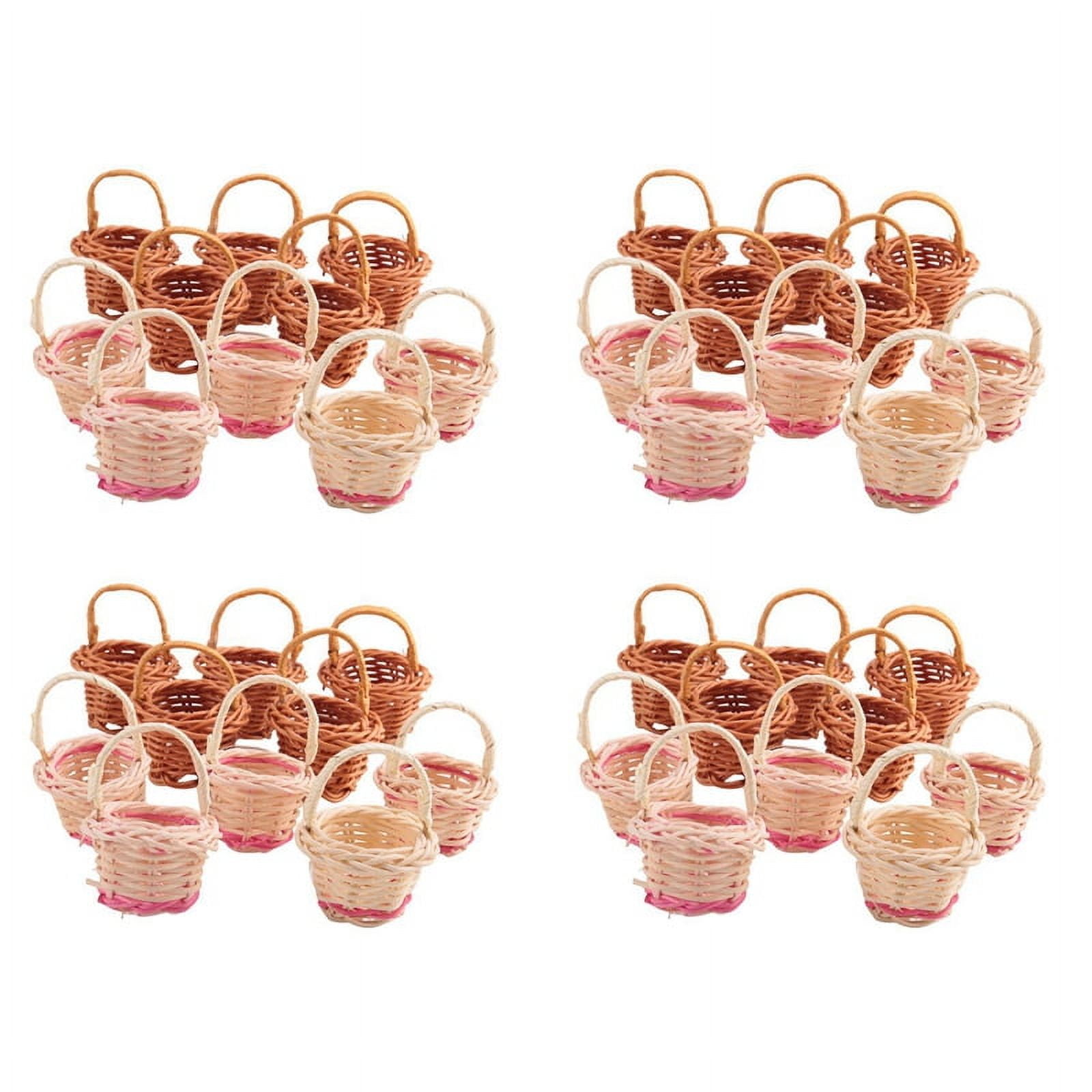 40Pcs Basket Mini Woven Baskets with Handles Plant Pots Containers ...