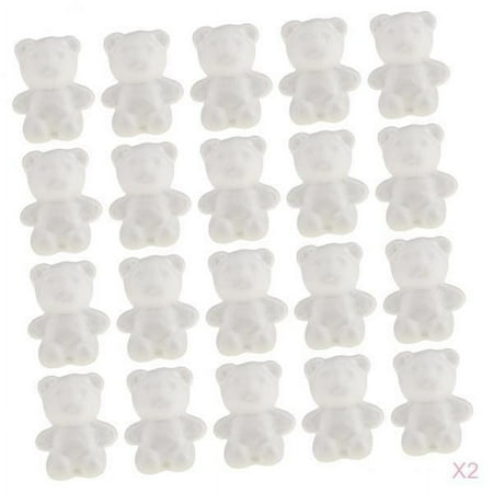 40Pcs Bear Shaped Modelling Polystyrene Foam Crafts