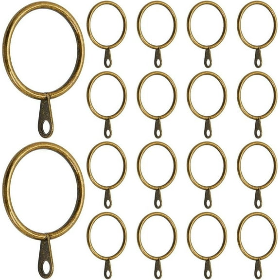 40Pcs Bronze Drapery Curtain Rings Pinch Pleat Drapery Rings Eyelet Iron 1.18 Inch Round Metal Hanging Rod Drape Sliding Clip Hook Rings for Sliding Window Pinch Pleated Drapes Curtains Rods