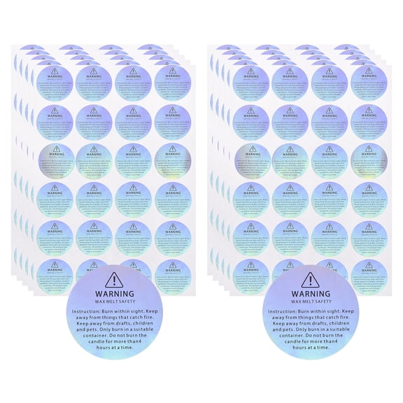 40Pcs Candle Warning Labels, 1.18 Inch Laser Silver Candles Wick Jar Warning Stickers Self-Adhesive for DIY Candle Making Jars Wax Melt Containers, Tins, Glasses Safety Sticker