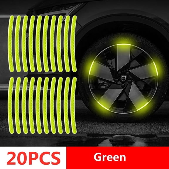 40Pcs Car Motorcycle Wheel Reflective Strips Colorful Hub Stickers Car Styling Decal Sticker Auto Moto Decor Decals Accessories