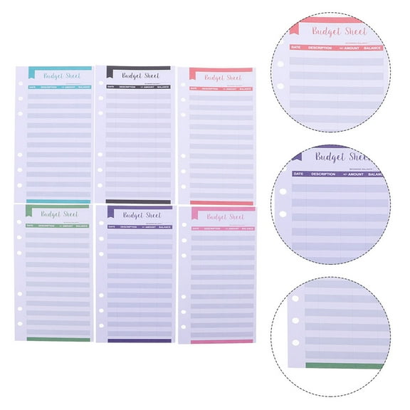 Moluckfu Budget Sheets 40Pcs 6.68x3.42x0.04in for Organizing Bills and Expense Tracking