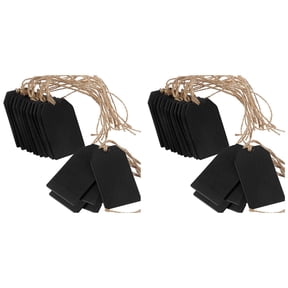 40Pcs Chalkboard Tags Hanging Wooden Mini Chalkboard Signs , Hanging Chalkboard Labels,Message Tags, Black