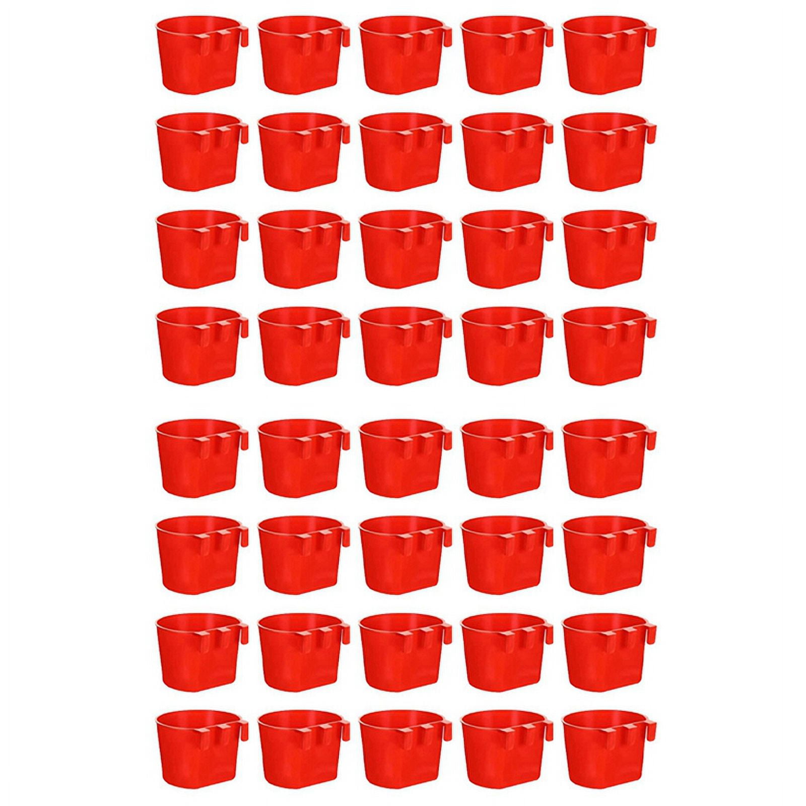 40Pcs Chickens Feeders for Cage,Hanging Chicken Water Feeder Cup, Plastic Birds Feeders Seed Bowl,
