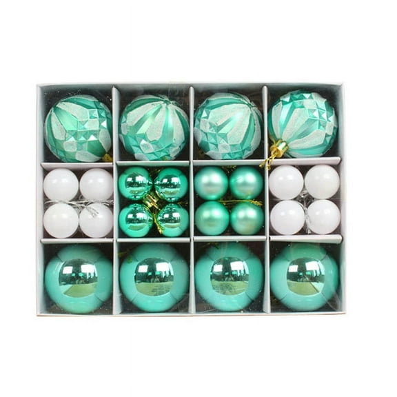 40Pcs Christmas Baubles Shatterproof Balls Tree Decoration Ornaments Plastic Bright Electroplating Tree Pendants