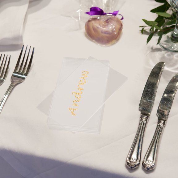 40Pcs Clear Acrylic Blank Place Cards for Wedding Reception Seating Chart and Table Decor
