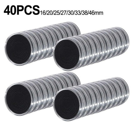 40Pcs Clear Coin Capsule Holder Storage Box Case with Adjustable Gaskets -