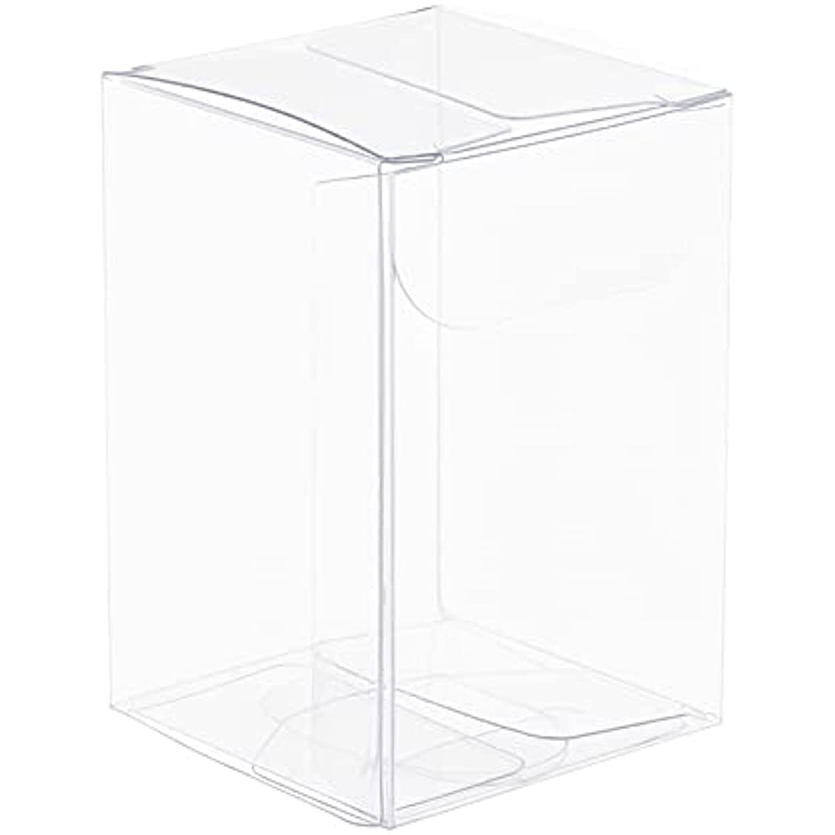 50-Pack Clear Gift Boxes - 3x3x3 In Square Plastic Transparent