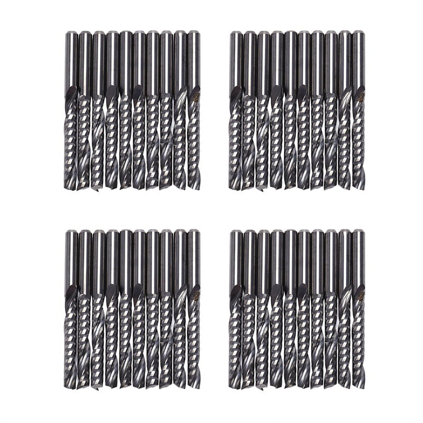 40Pcs Cnc Router Bits 3.175 x 22mm Single Flute Spiral Carbide Cnc ...