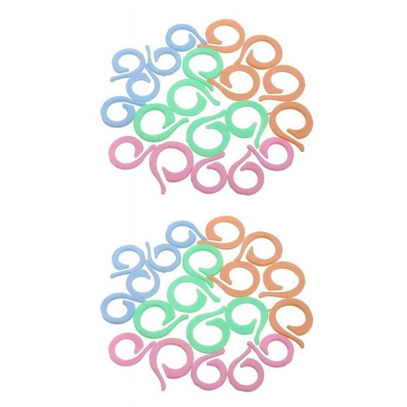 40Pcs Colorful Crochet Locking Marker Knitting Ring Maker Holder Set