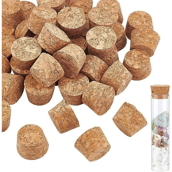 40Pcs Cork Stoppers Wood Cork Bottle Plugs Natural Replacement Cork Top Tapered Crafting Corks