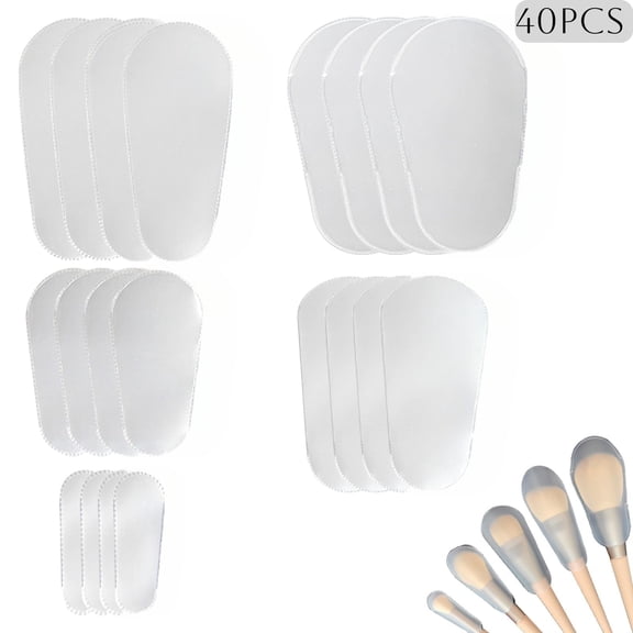 40Pcs Cosmetic Brush Protectors, 5 Sizes Brush Cover, Clear Make Up Brushes Covers for Safe Storage and Travel