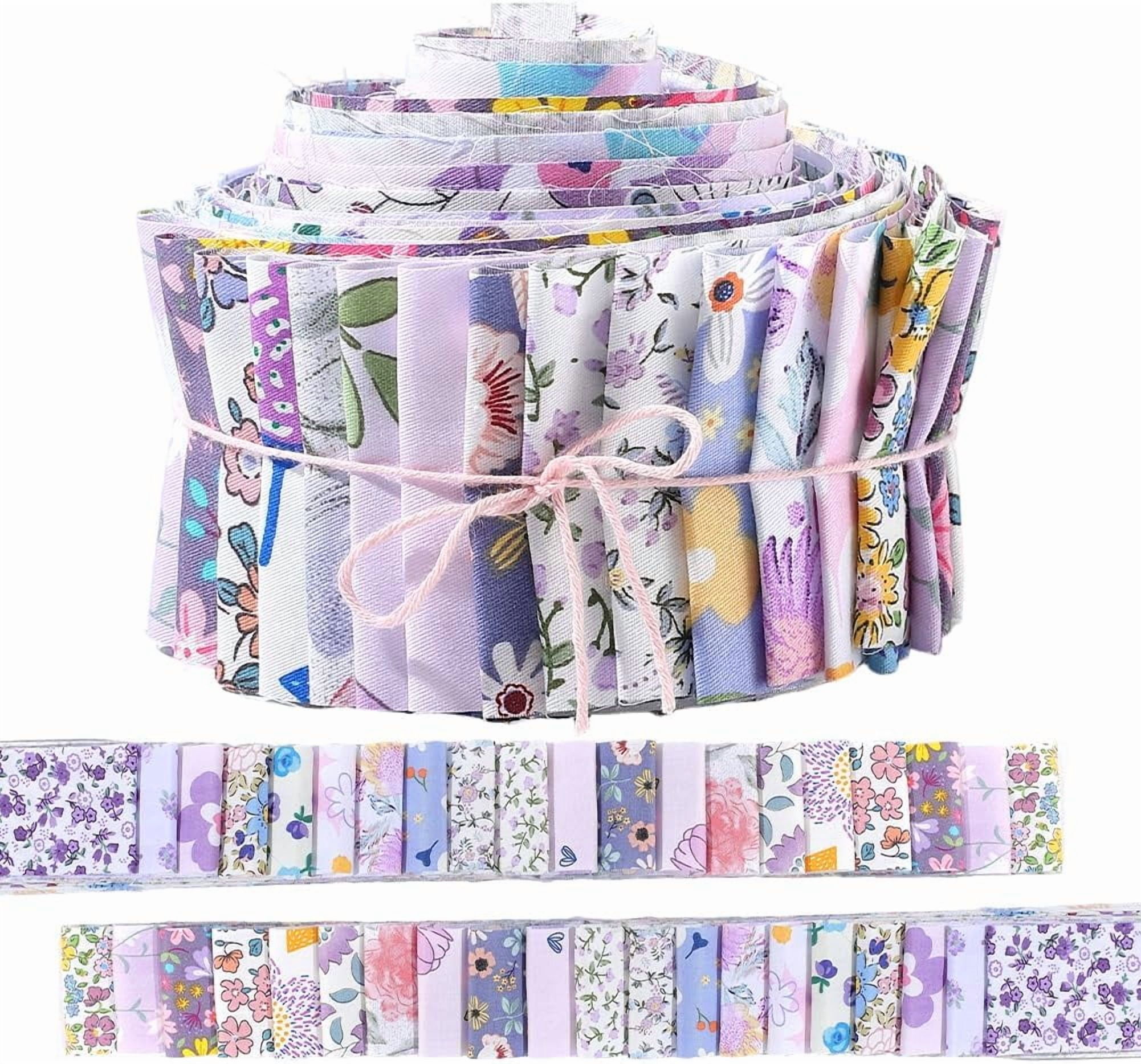 40Pcs Cotton Quilting Strips 39 x 2.6 Inch Jelly Rolls Chinoiserie Fabric Precut Patchwork Floral Print Quilting Strip Bundle