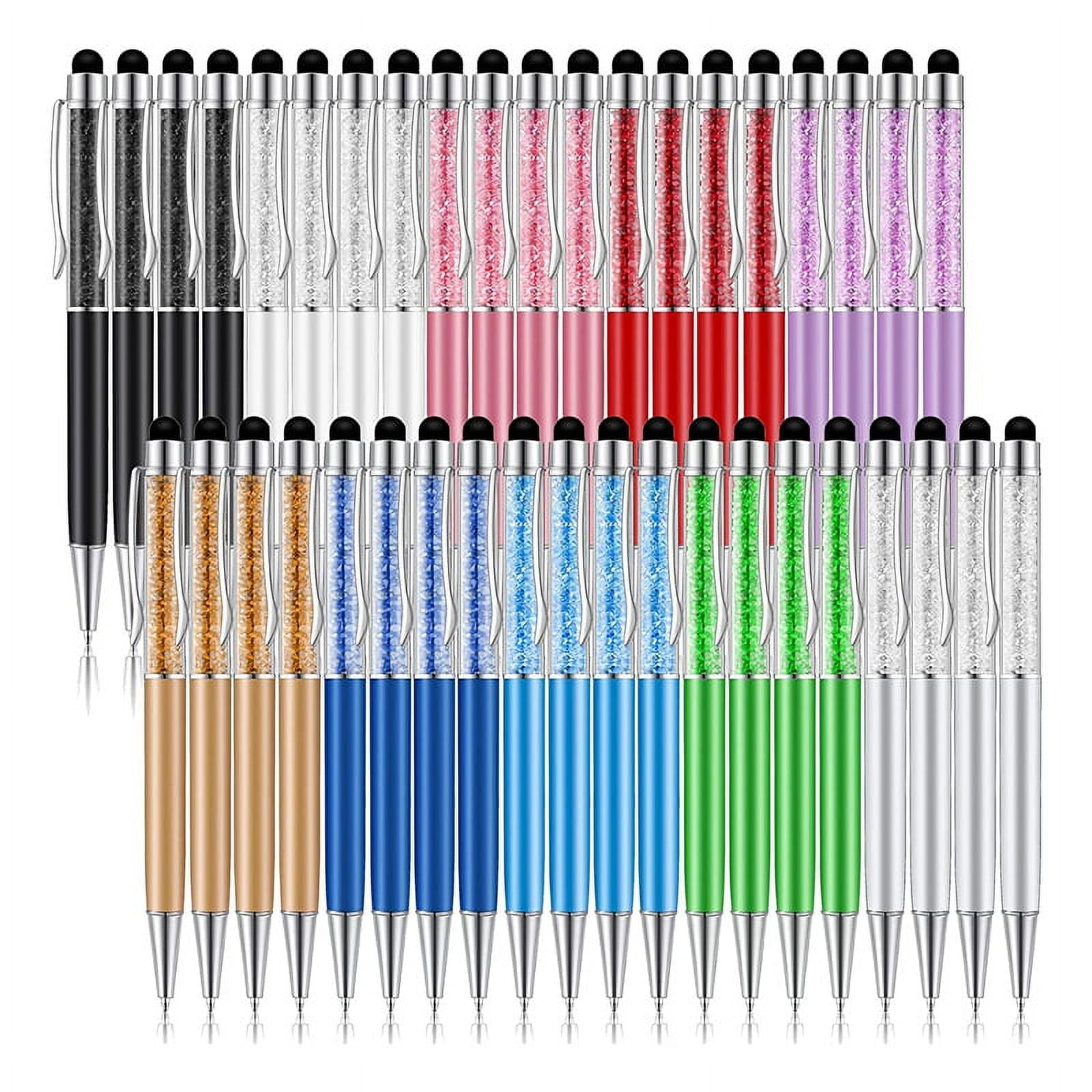 40pcs Crystal Ballpoint Pen Shiny 2 In 1 Slim Crystal Diamond Screen