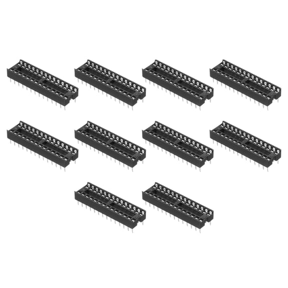 40Pcs DIP IC Chip Socket Adapter, 2.54mm Pitch 28 Pin Soldering Flat Circuit Chip