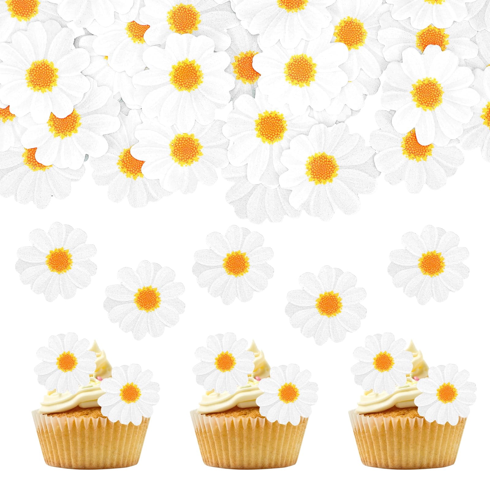 White Fondant Cake Adorned With Sugar Daisies On A Clean Background Gm2148682803 569868990