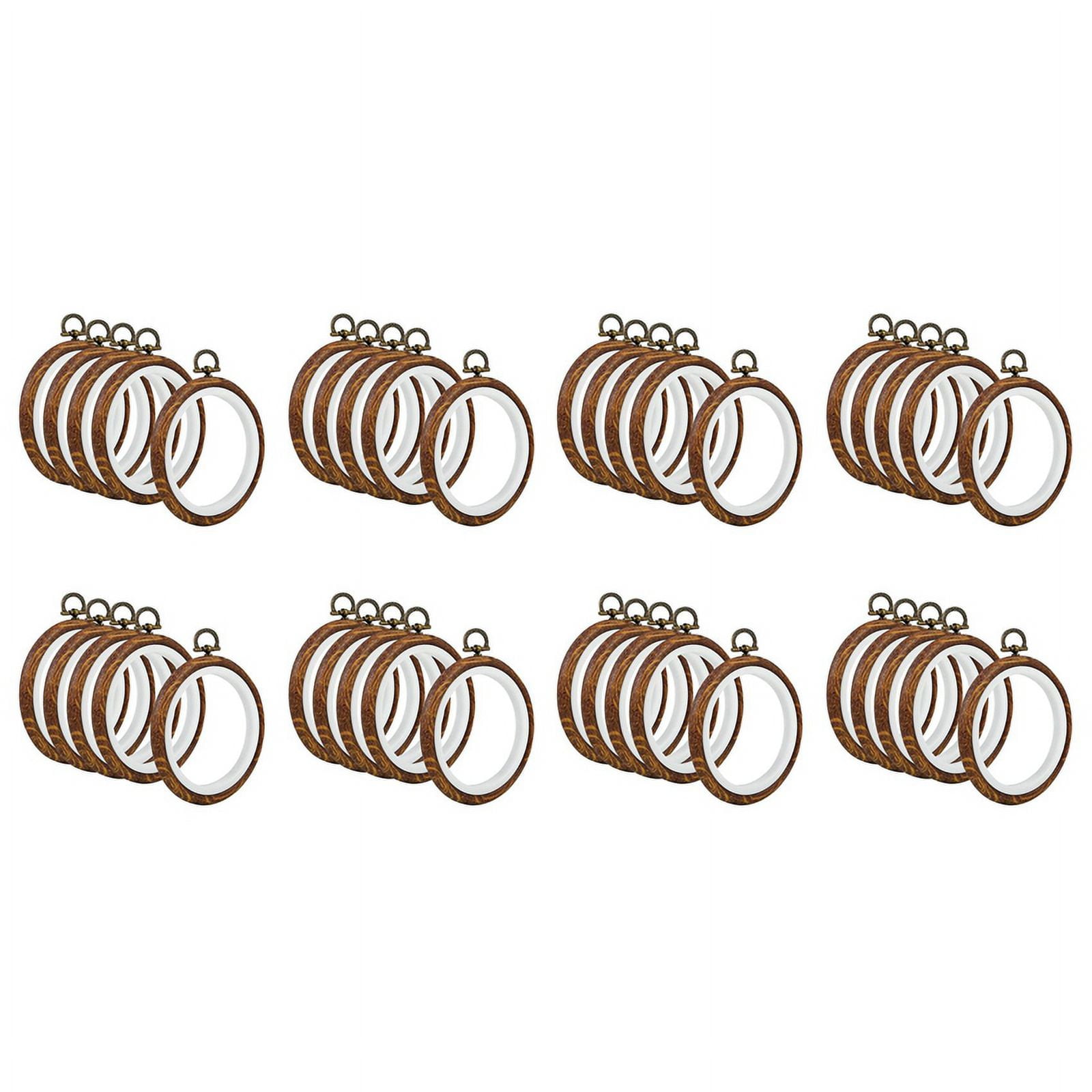 40Pcs Embroidery Hoops Imitated Wood Embroidery Circle Round Display Frame Circle for Art Craft Sewing and Hanging