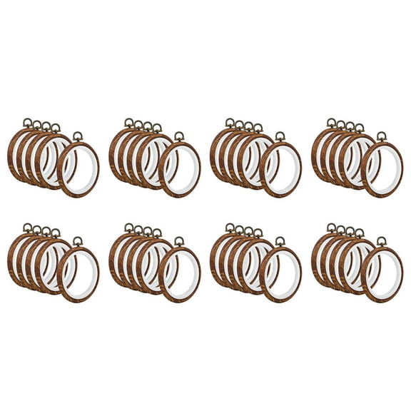 40Pcs Embroidery Hoops Imitated Wood Embroidery Circle Round Display Frame Circle for Art Craft Sewing and Hanging