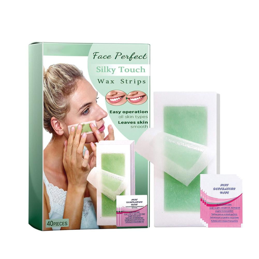 40Pcs Facial Bo Hair Removal Wax Strips Depilatory Paper Leg Arm Bikini New~ Y6L6