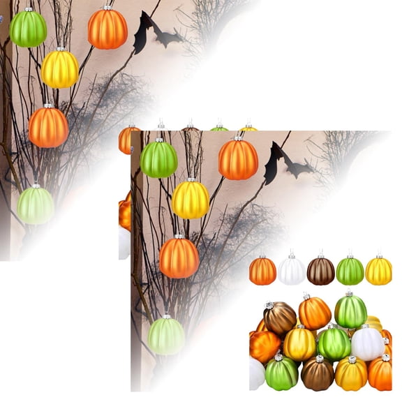 40Pcs Fall Pumpkin Ornaments Pumpkin Ornaments For Tree Fall Hanging Tree Decorations Thanksgiving Ornament For Small Halloween Hangs