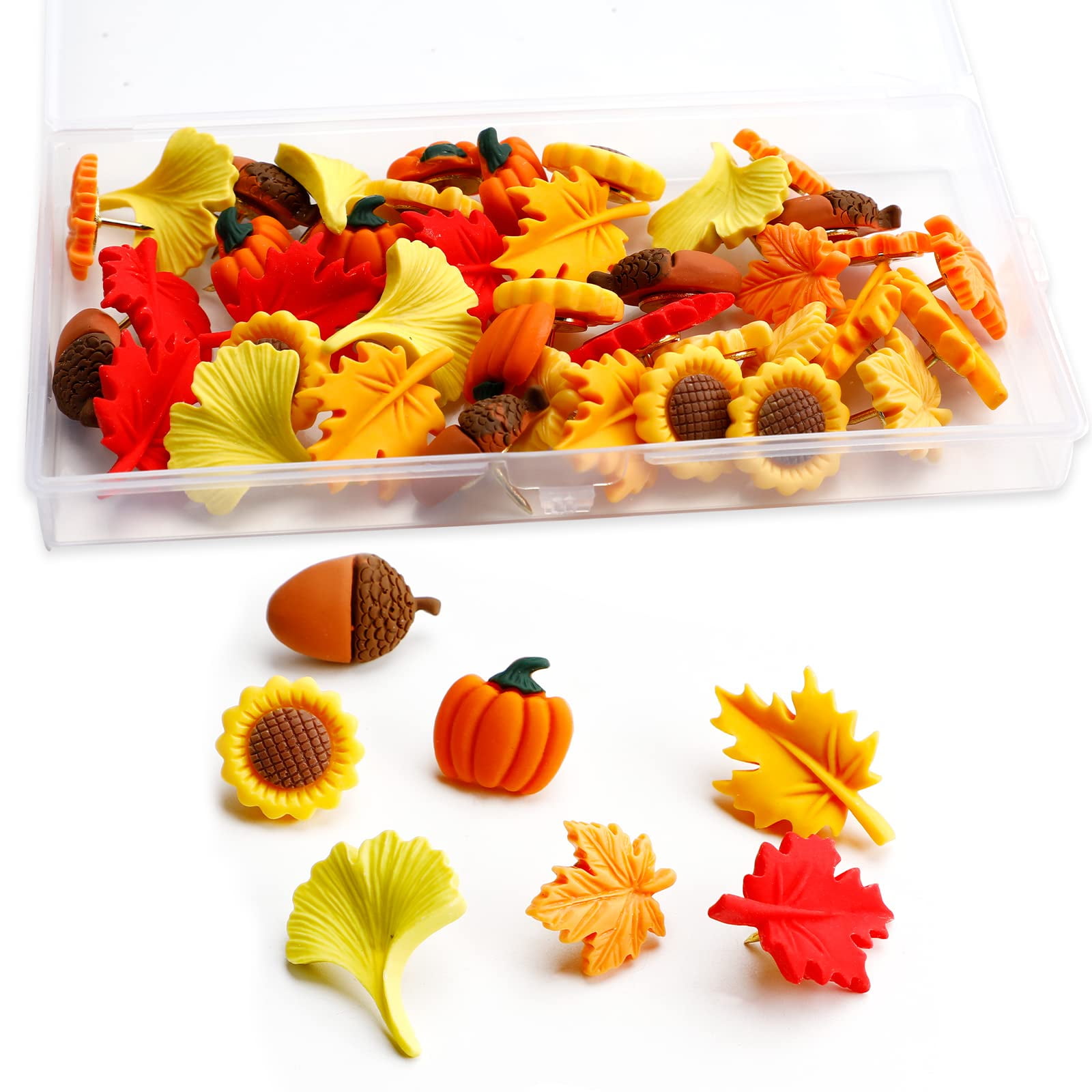 40Pcs Sunflower Push Pins - Decorative Resin Thumb Tacks For Bulletin Boards & Photo Walls