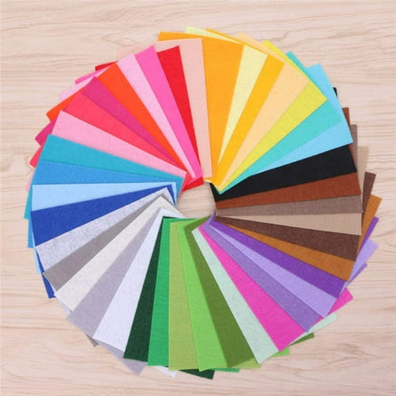 40Pcs Felt Fabric Sheets 6 x 6 inch（15x15cm） 1mm Thick Felt Assorted Color  Non-Woven Fabric for Patch-Work Sewing DIY Craft