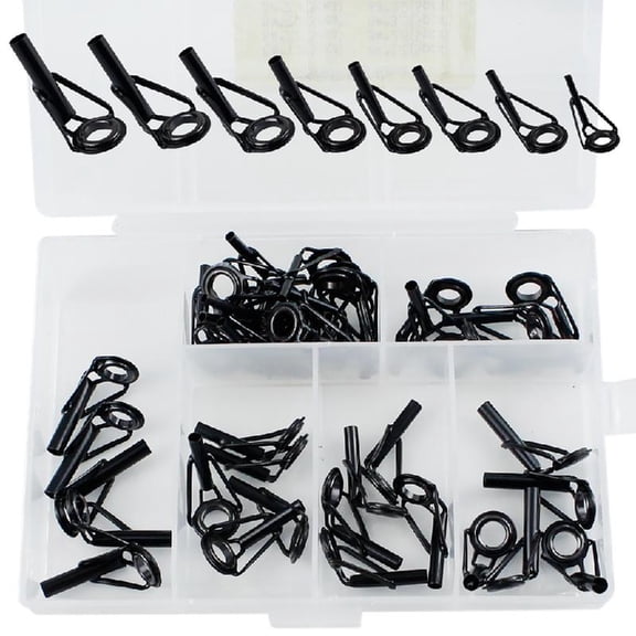40Pcs Fishings Eyelets Repair Guide Tip Stainless Steels Ceramic Rings Tip Top for Fishing Rod Tip Replacement