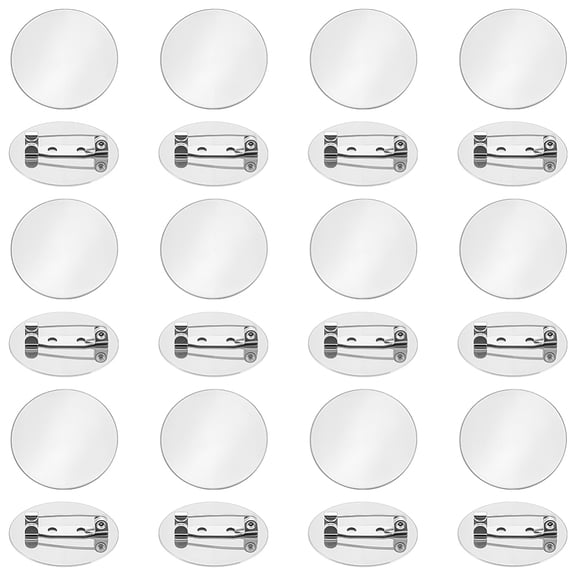 40Pcs Flat Brooch Base Pad Trays 25mm Stainless Steel Brooch Clasps Pin Back Metal Safety Pin Disk Base Brooches Settings