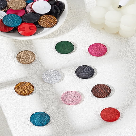 40Pcs Flat Round Resin Buttons 1-Hole Adjustable Pants Button Mixed Color Sewing Accessory for Clothing Coat Bags and Craft Projects