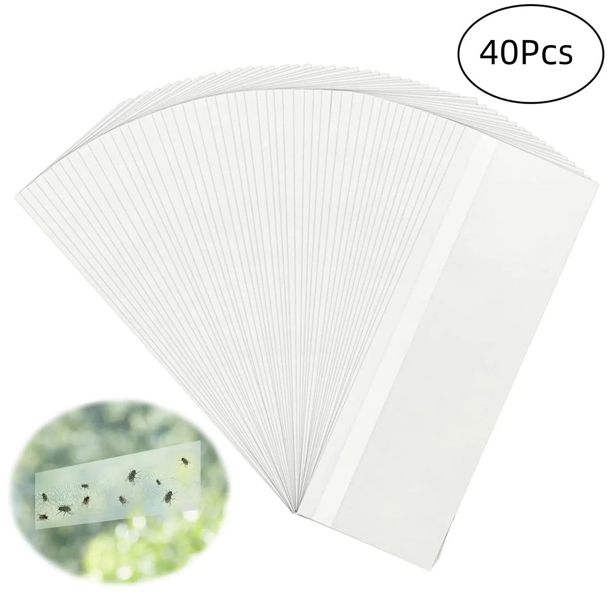 40Pcs Fly Traps Window Fly Stickers Insect Glue Cards Trap Mosquitoes Flies Sticker,Clear